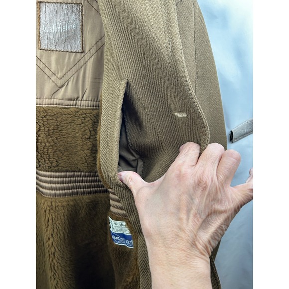 Valmeline Belted Wool Coat Men (EU)44 (US)36-38 Brwn Removable Liner Vtg Germany - Picture 9 of 16